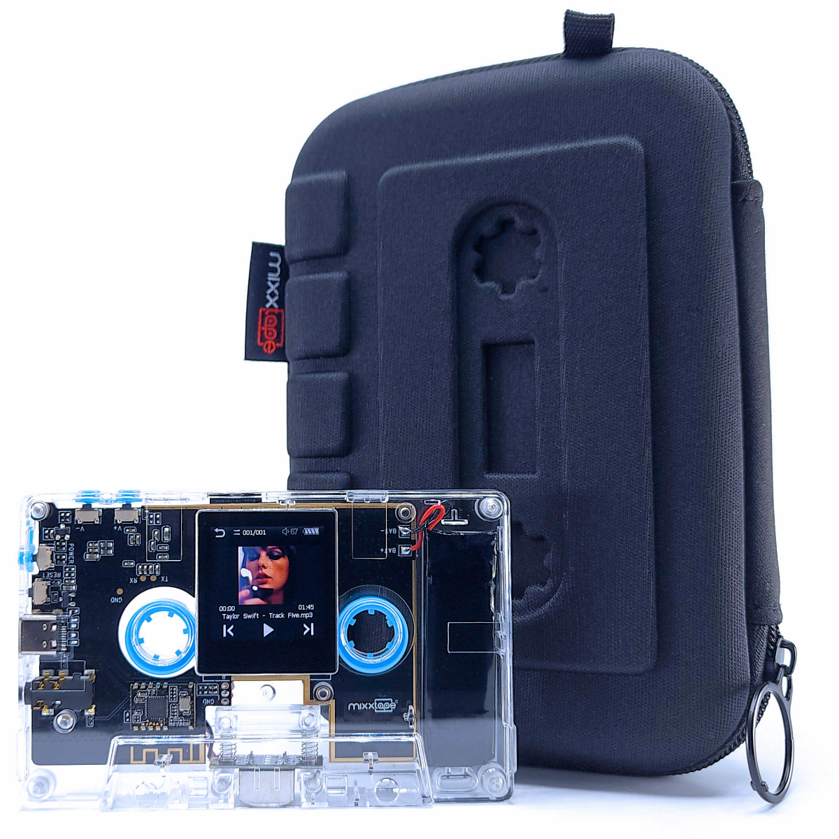 Mixxtape, a groundbreaking fusion of nostalgia and innovation in the world of music. Its retro-inspired design houses a high-resolution touch display, Bluetooth connectivity, and a USB Type-C port for charging and data transfer. The device boasts features such as high-resolution audio playback, a headphone jack, and support for additional memory via microSD card. What sets Mixxtape apart is its ability to play as an actual cassette tape, providing a tangible connection to music and artists.
