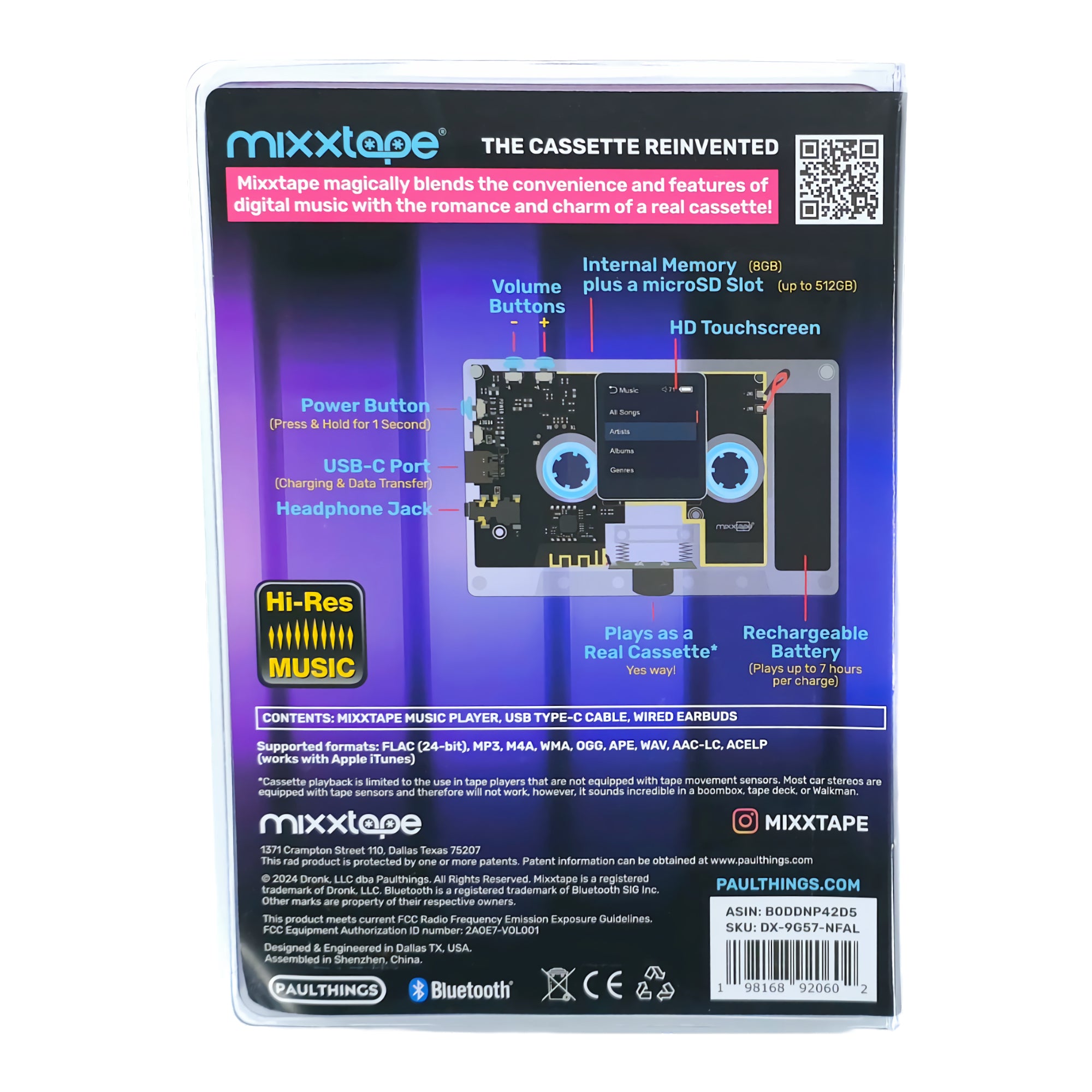 Back view of the Mixxtape packaging